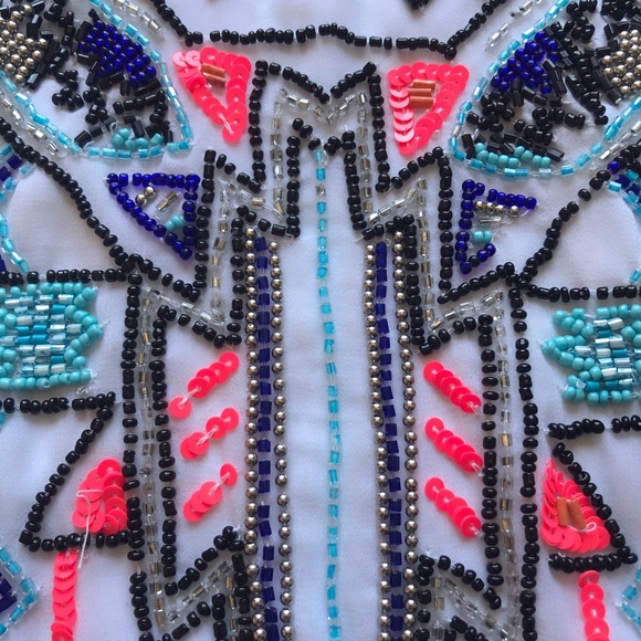 Parker Beaded Multicolor White Mini Cocktail Dress - New With Tags NWT $396 - Picture 16 of 16